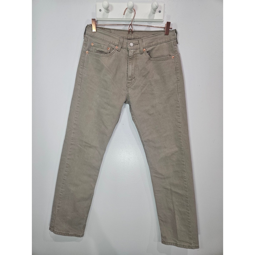Levis 505 Regular Fit Tan Khaki Jeans Mens 31x32 Straight Leg Denim Pants